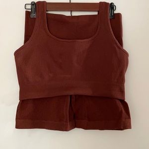 Two Piece Brown Workout Set